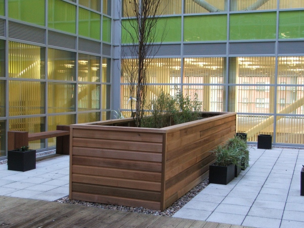 3sixty property services: Decking and planters at the Home Office, Sheffield